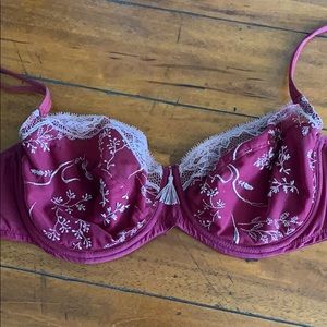 Marie Joe cranberry lace bra